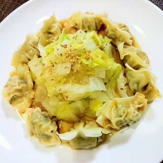 レンジで☆水餃子と白菜蒸し